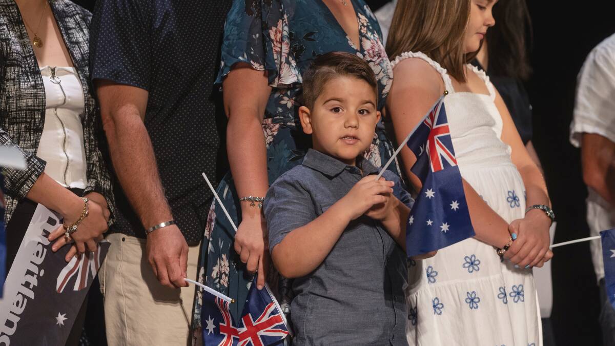 Four members of the Theron family took the oath to become Australian citizens on Australia Day. Picture by Marina Neil