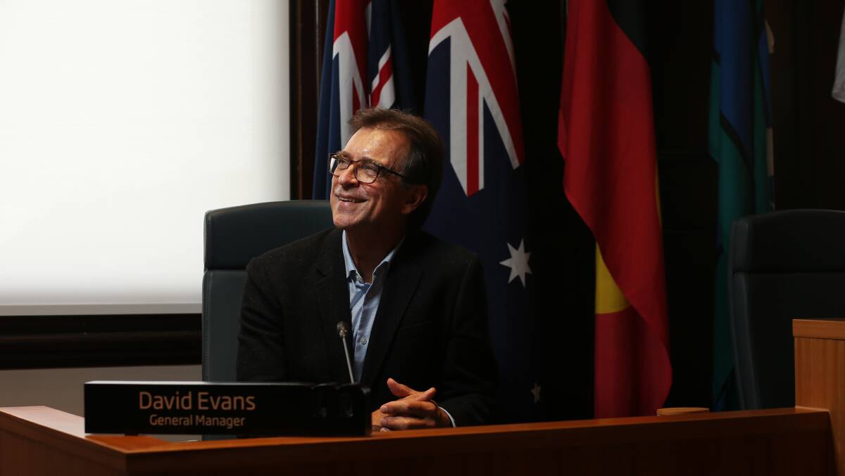 Maitland City Council general manager David Evans at his desk in the recently refurbished council chamber. Picture by Simone De Peak.