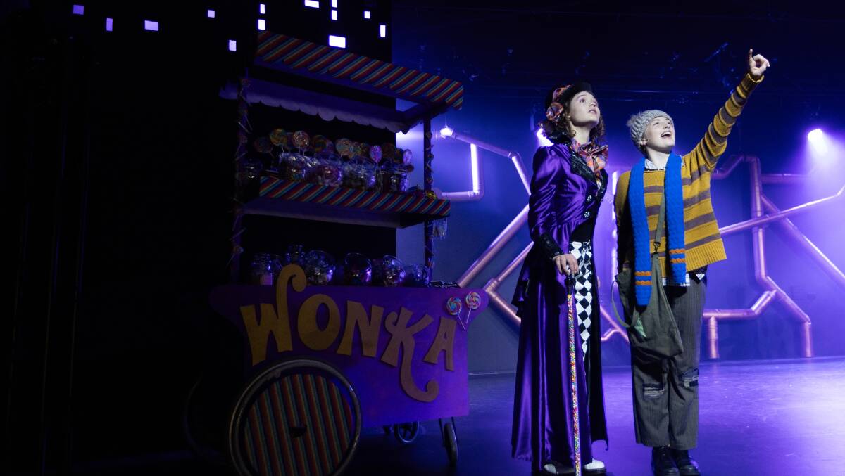 Charlie and the Chocolate Factory leads Meisha Harvie as Willy Wonka and Imogen Duns as Charlie Bucket. Picture by Jonathan Carroll