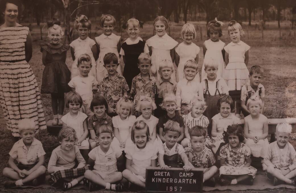 Greta Camp Kindergarten 1957 class photo. 