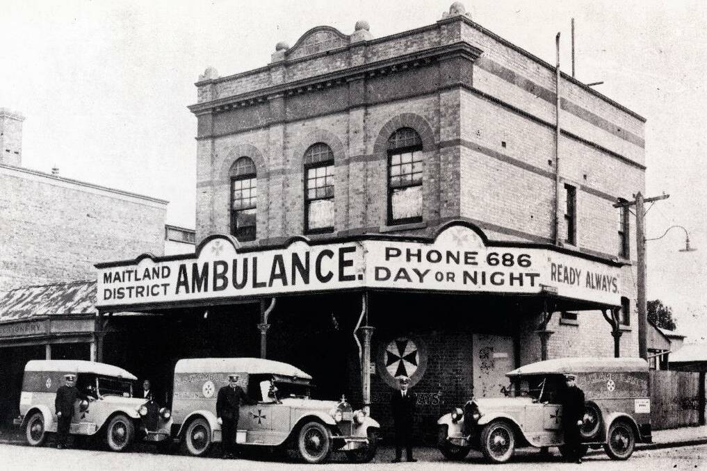 The original Maitland Ambulance Station in 1924 at 287 High Street. Picture supplied