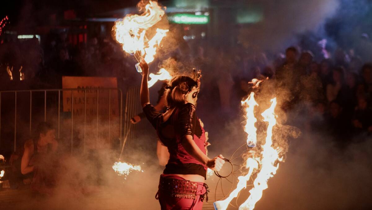 Fire and LED performers will light up the night in Stillsbury Lane on Saturday from 4pm. Picture supplied.