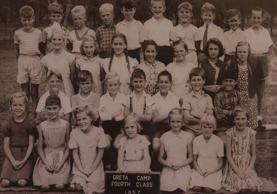 Greta Camp fourth class 1957 class photo.
