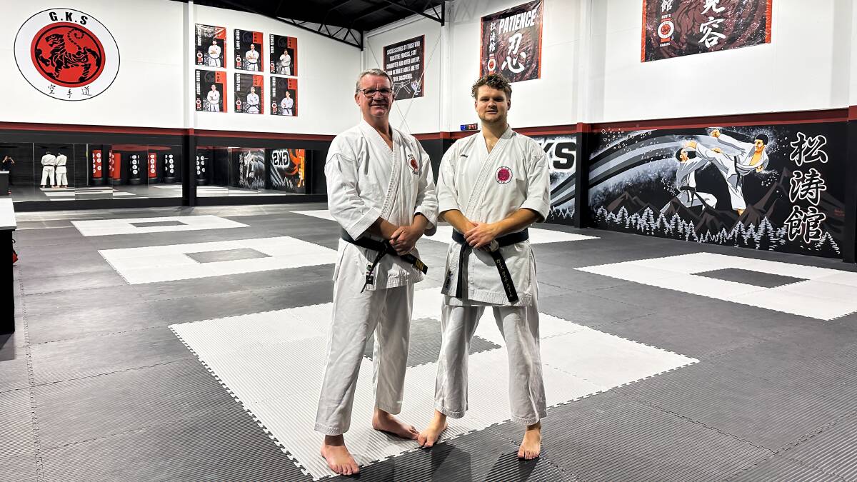 Owner of Guy's Karate School Lindsay Guy and his son Lachlan Guy. Picture supplied