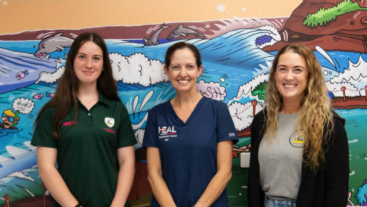 Heal Specialist Urgent Care nurse Niki (middle) with concussion clinic patient Scarlett Tressider and her mum Eliza Tressider (right). Picture supplied