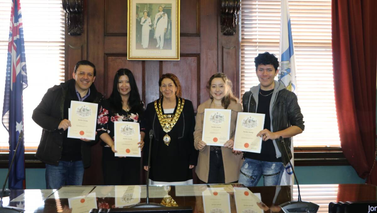 WELCOME: The Vilches-Montero family now officially call Australia home. The family-of-four were welcomed by Maitland mayor Loretta Baker at a citizenship ceremony on Wednesday. Picture: Supplied