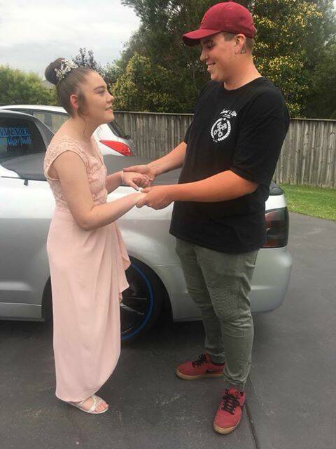 MAGIC: Lachlan Sheeley took an afternoon off to drive his friend Kaylha Blinman to her formal.