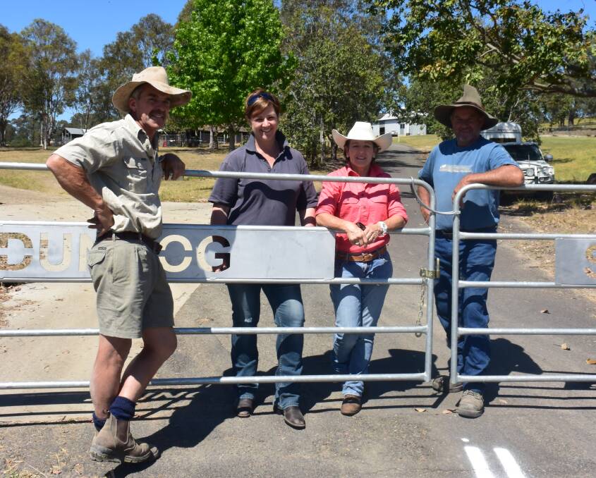 SHOW READY: Dungog Show president Dugald Alison with committee members Karen Sowter, and Jay Dillon (who is also ringmaster)  at the showground.
