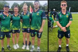 Maitland Redbacks clubmates Steve Hepburn, Jacqui Simpson, Sophie Crouch and Jack Edwards and right Dan Langbride. 