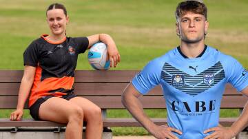 All Saints College students Hope White and Cody Hopgood have earned Australian team selection in netball and rugby league. Pictures by Peter Lorimer and NRL