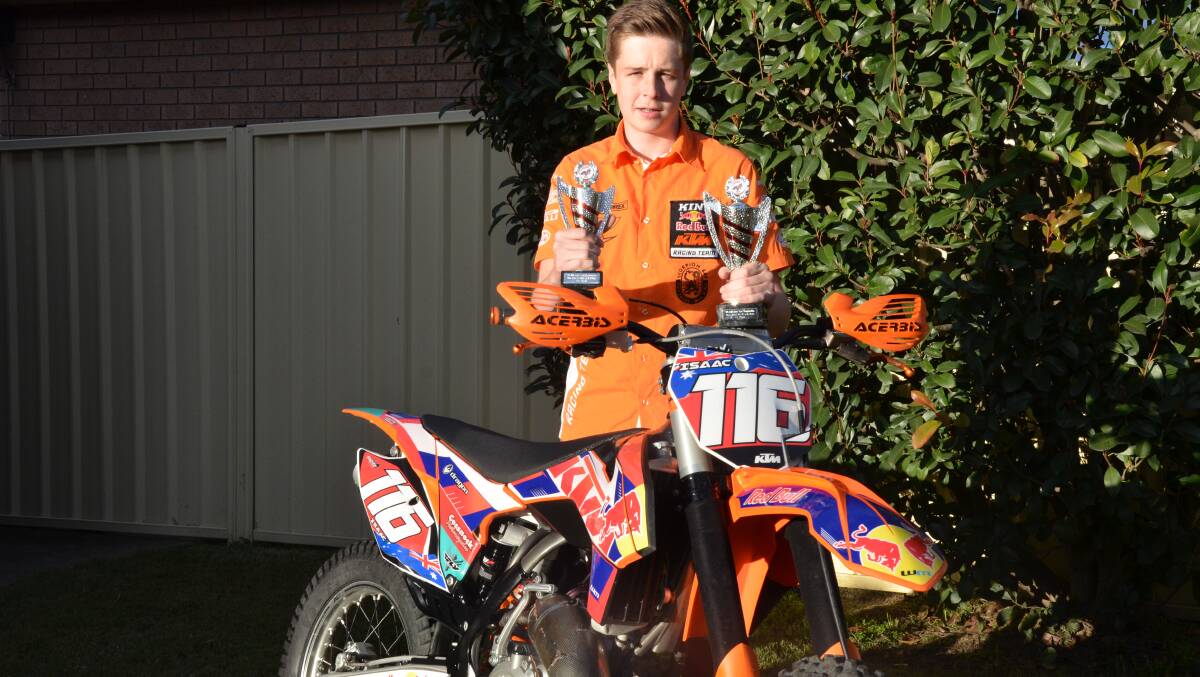 CONTENDER: Cessnock's Isaac Hawes, who rides with the Raymond Terrace-based Hunter Motorcycle Club, will contest the NSW junior dirt track championships at Kurri this weekend.