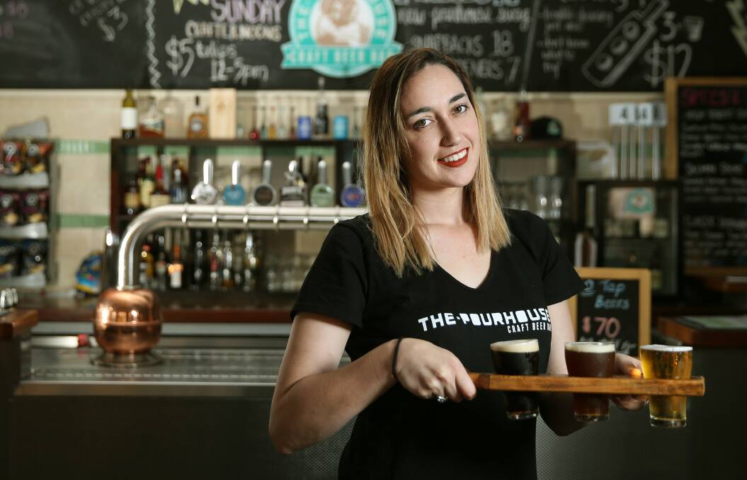 HONOUR: Staff member Danielle Simon at The Pourhouse, which was named in Beer & Brewer magazine's top 15 regional craft beer venues. Picture: Marina Neil