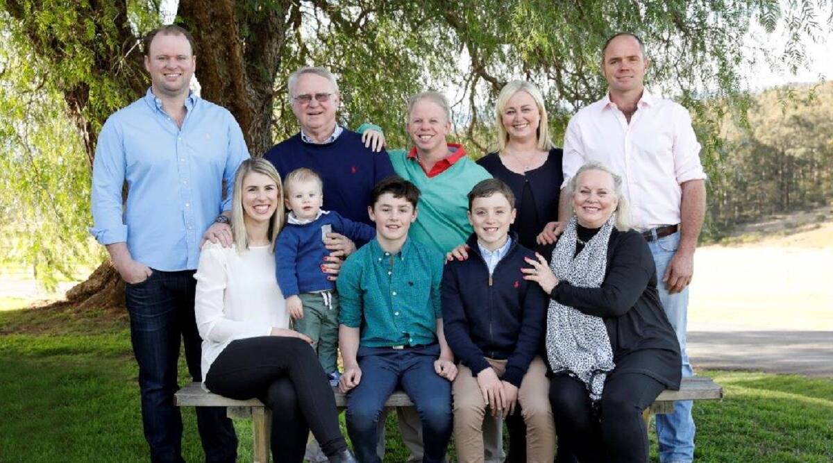 The Tyrrell family: (Back row, left to right) Chris, Bruce, John and Jane Tyrrell and her husband Andy McColl; (Front row) Tegan and Henry Tyrrell, Ollie and Gus McColl and Pauline Tyrrell. Photo: Chris Elfes