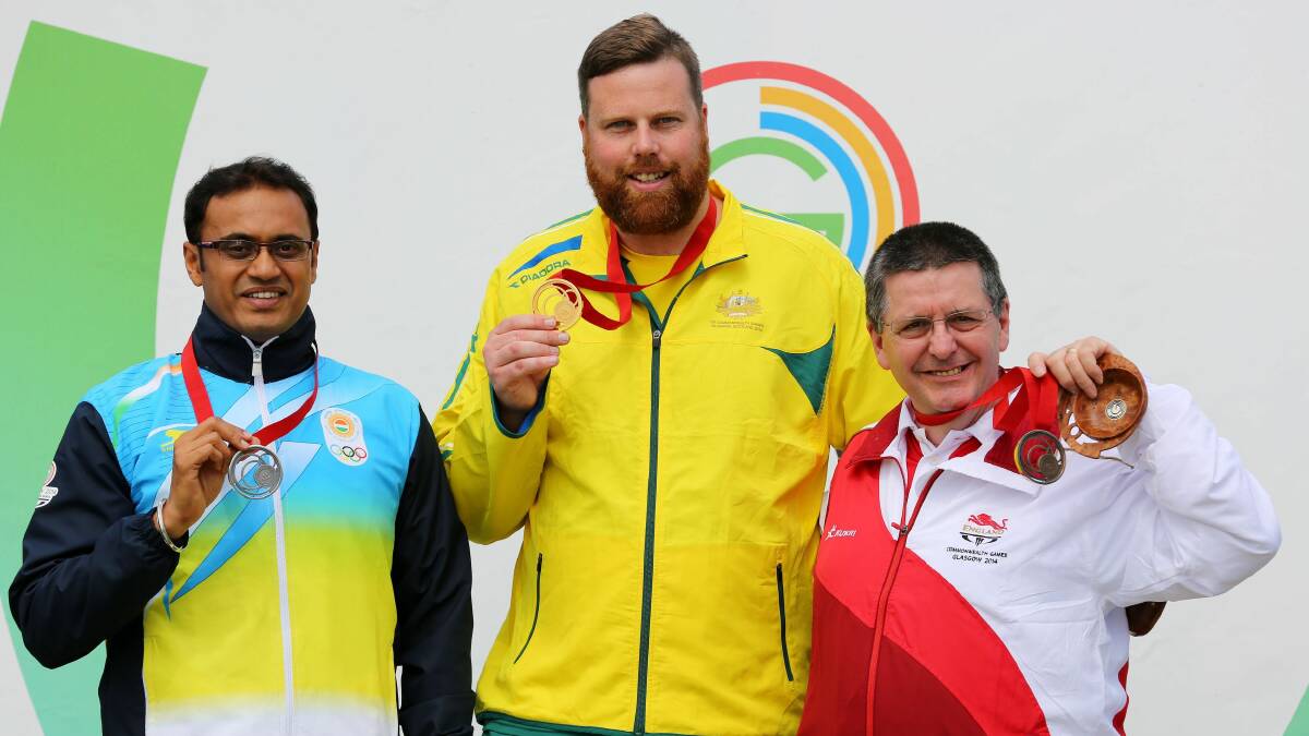 SHOOTER: Dan Repacholi after winning gold at the 2014 Commonwealth Games in Glasgow. Picture: AP 