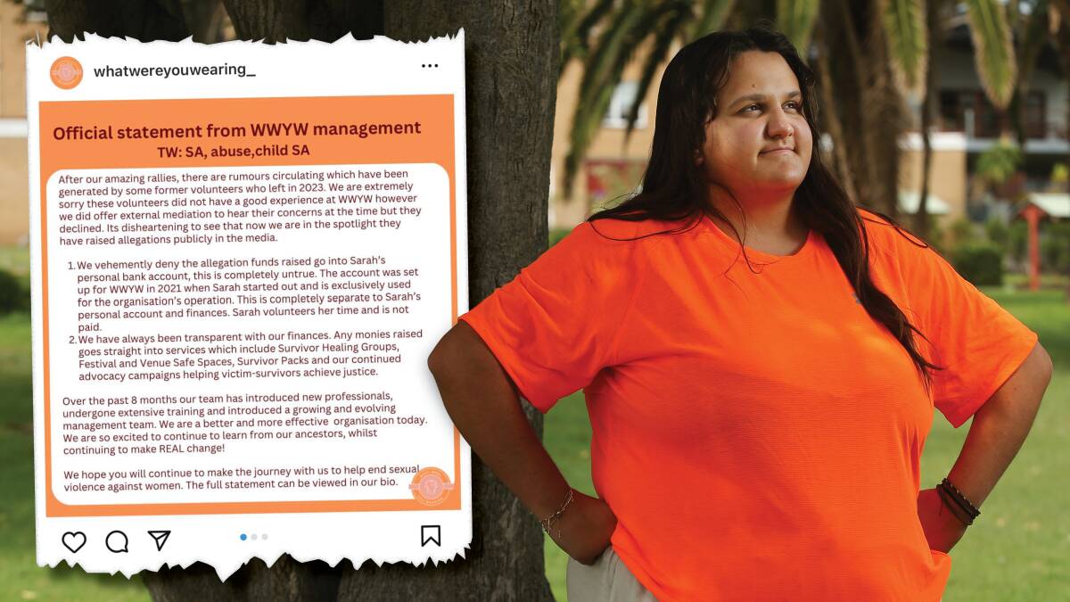 WWYW chief executive Sarah Williams with the public statement (inset). Picture by Simone De Peak 