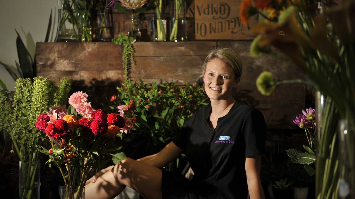 TASTE EXPERT: East Maitland Florist's Stevie Mitchell will be on hand at Maitland Taste to talk flowers just days before she competes in the Interflora national florist competition in Melbourne. Picture: Perry Duffin