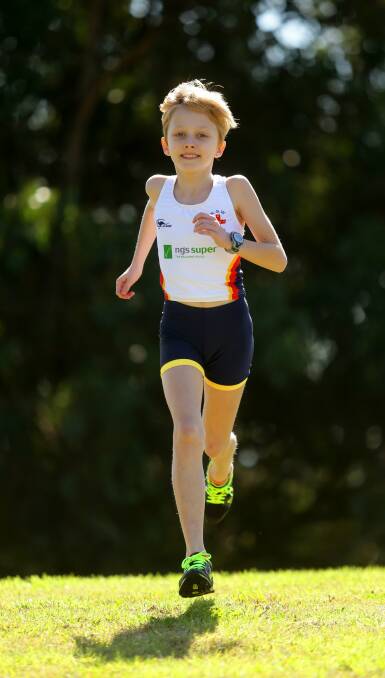 VICTORIOUS: Stephanie Egan has topped NSW in the girls' cross-country 10-years two kilometre at Eastern Creek. She will contest nationals. Picture: JONATHAN CARROLL