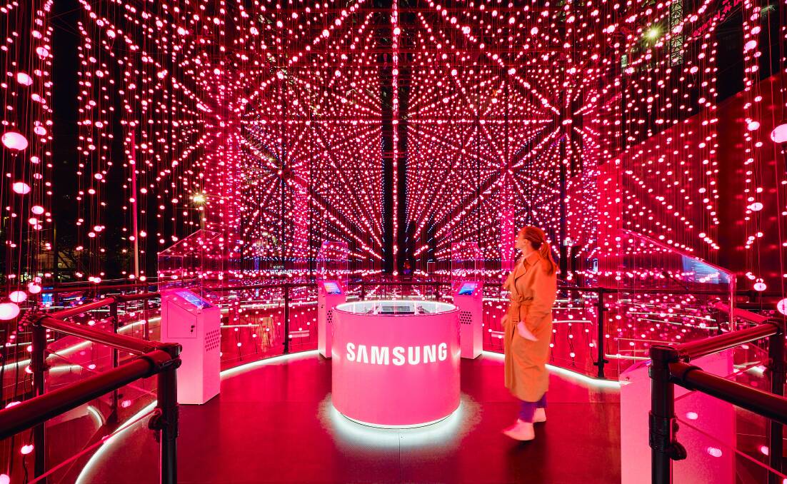 Samsung's light spectacular aims to celebrate humanity through technology and innovation. Picture supplied.