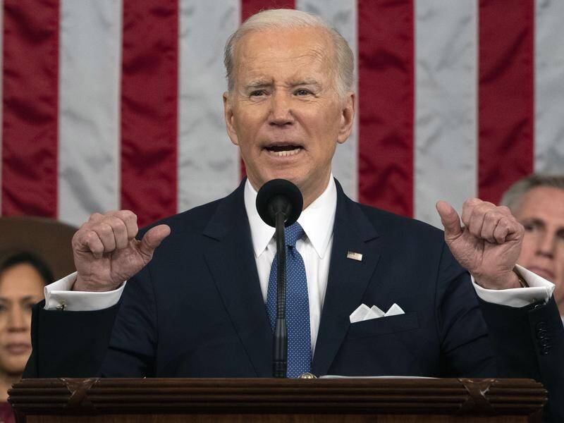 Political divides will be played out in the guest list for Joe Biden's State of the Union address. (AP PHOTO)