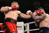 Justis Huni (l) made short work of beating Troy Pilcher in their WBO global heavyweight title fight  Photo: Darren England/AAP PHOTOS
