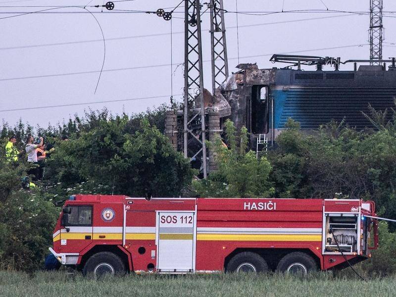 Authorities say more than 100 people were on an Eurocity train involved in a deadly accident. (EPA PHOTO)