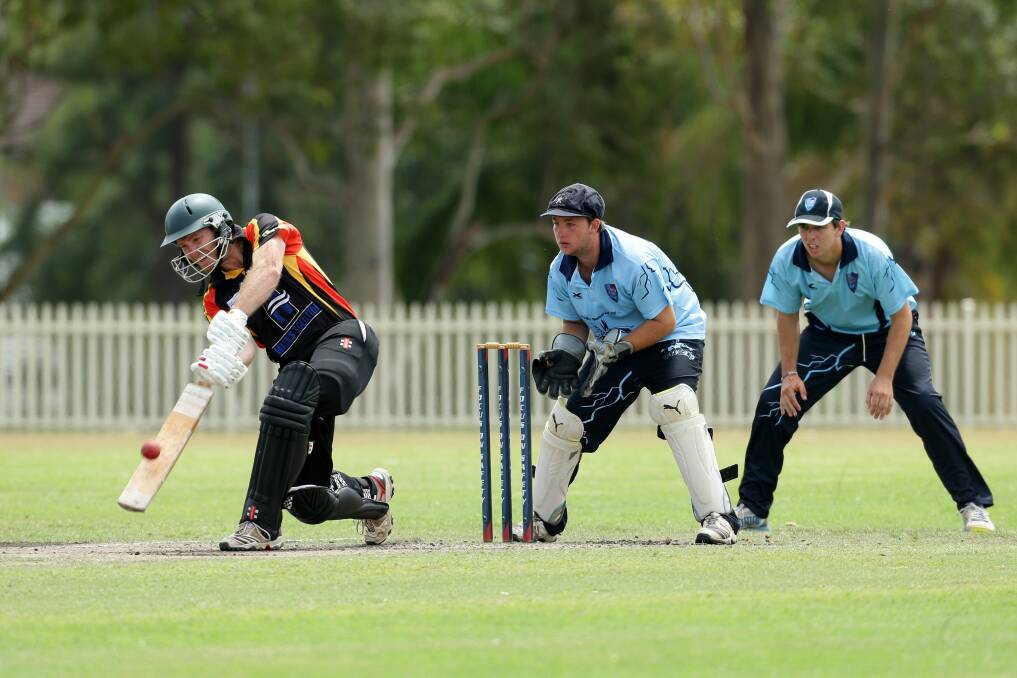 TIGHT WIN:  Norths batsman Mitch Saxby gets bat to ball.	Picture by JONATHAN CARROLL