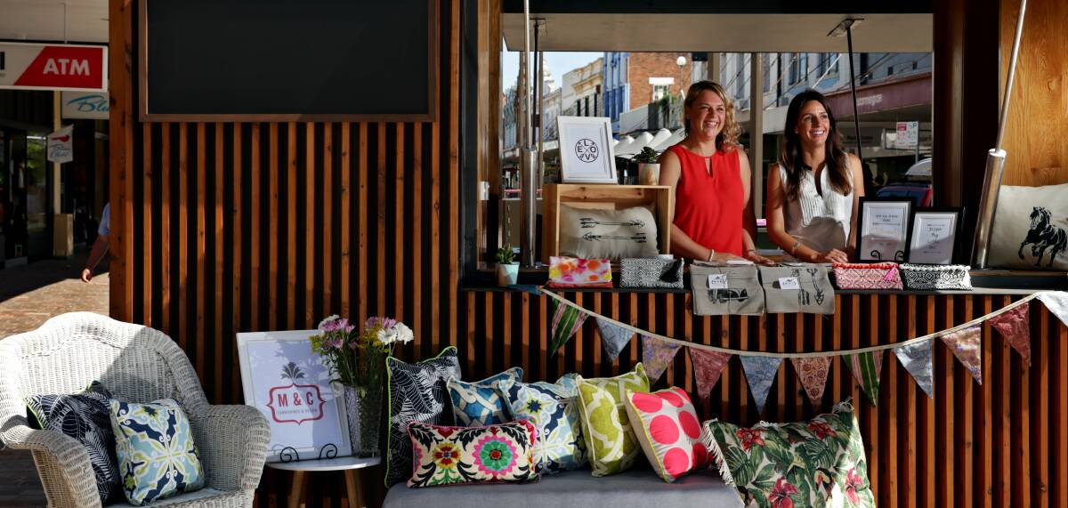 NEW BUSINESS: Michelle Wallace and Charlotte Raman of M & C Designs will set up a temporary store in The Levee kiosk. Photo: Simone De Peak 