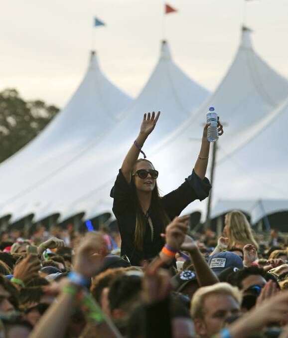 SHOWTIME: Revellers at this year's Groovin the Moo festival at Maitland. Picture: MARINA NEIL