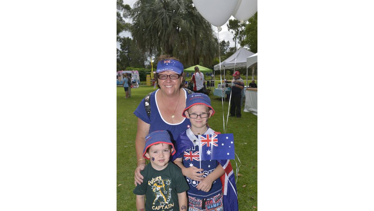 AUSTRALIA DAY: Cheryl O'Toole with her grandsons Harrison and Jakob Krane.